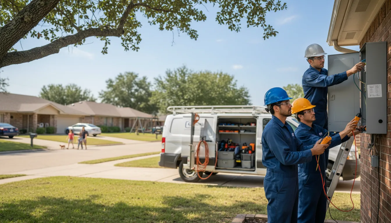 Certified electrician providing emergency electrical services in Vandervoort, AR